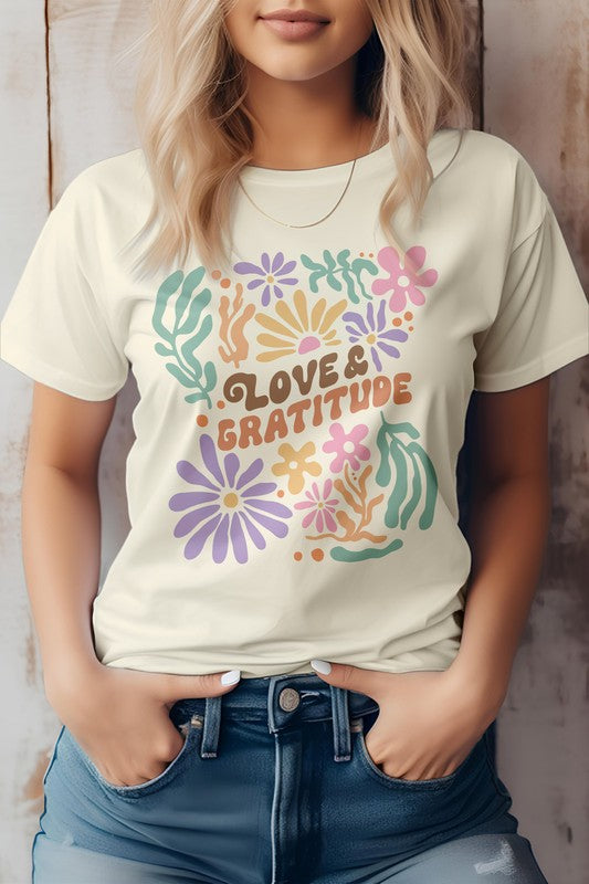 Love & Gratitude, Boho Graphic Tee