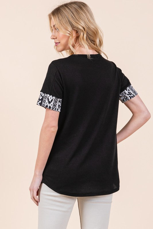 Tie Front Short Sleeve Top