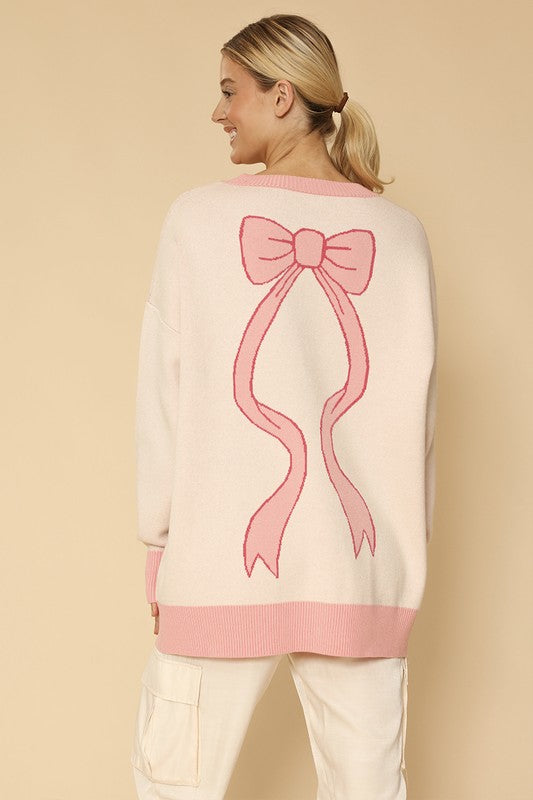 Varsity Knit Bow Cardigan | Modern Boutique Fashion
