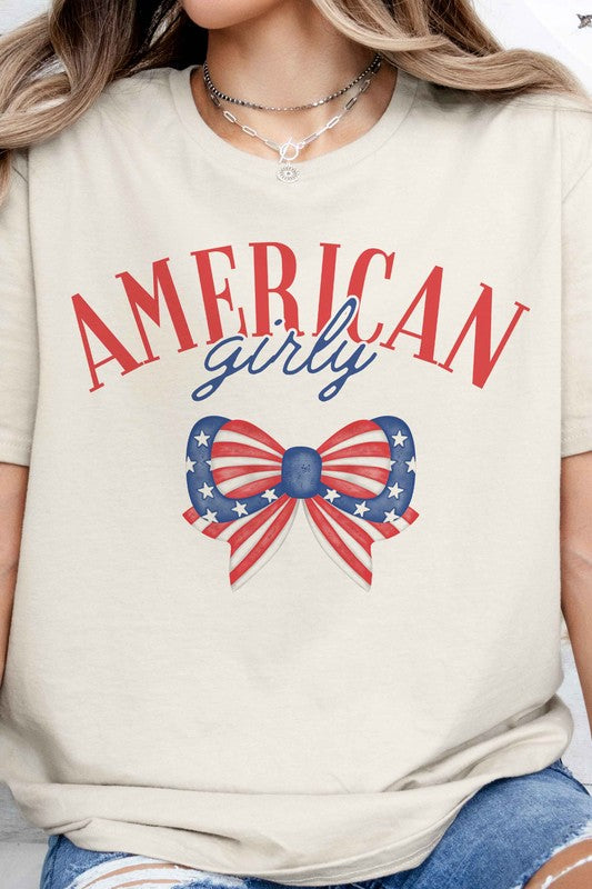 AMERICAN GIRLY BOW GRAPHIC TEE