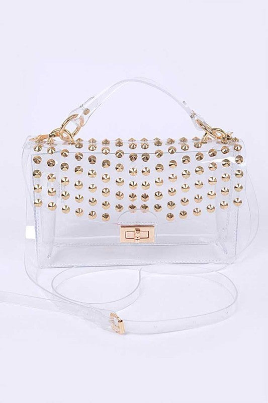 Studded Iconic Clear Swing Stadium Bag