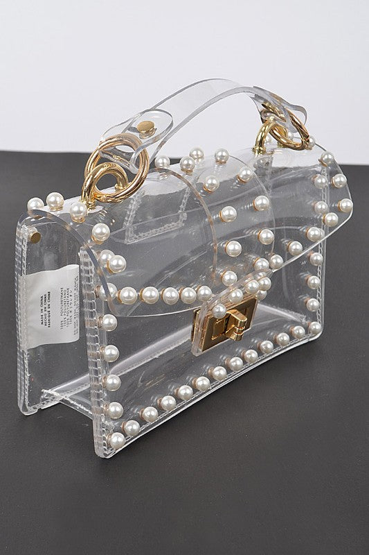 Pearl Studs Transparent Statdium Clear Stadium Bag