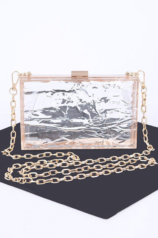 Textured Acrylic Transparent Box Clutch