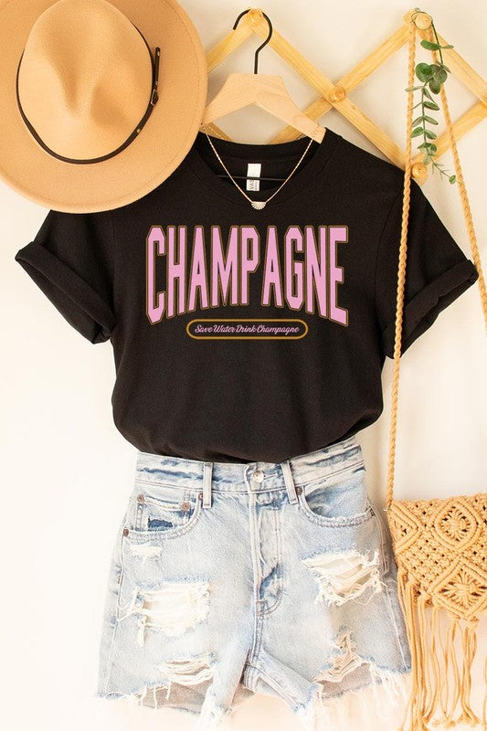 Champagne Summer Drink Graphic T Shirts
