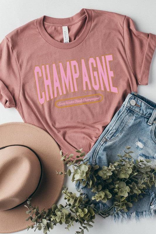 Champagne Summer Drink Graphic T Shirts