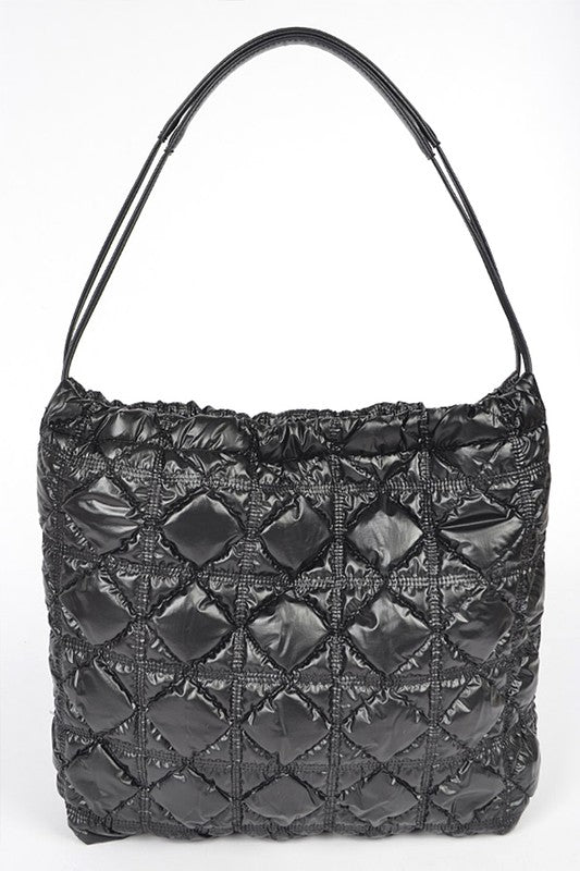 QUILTED BUBBLE NYLON TOTE