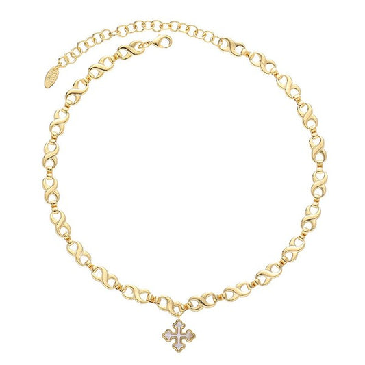 White Shell Cross Chain Necklace