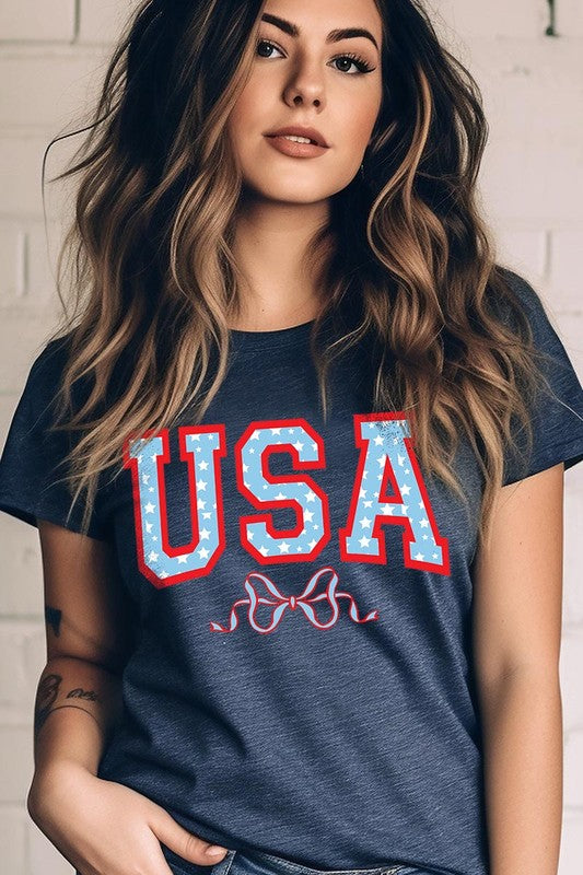 USA Bow Graphic T Shirts