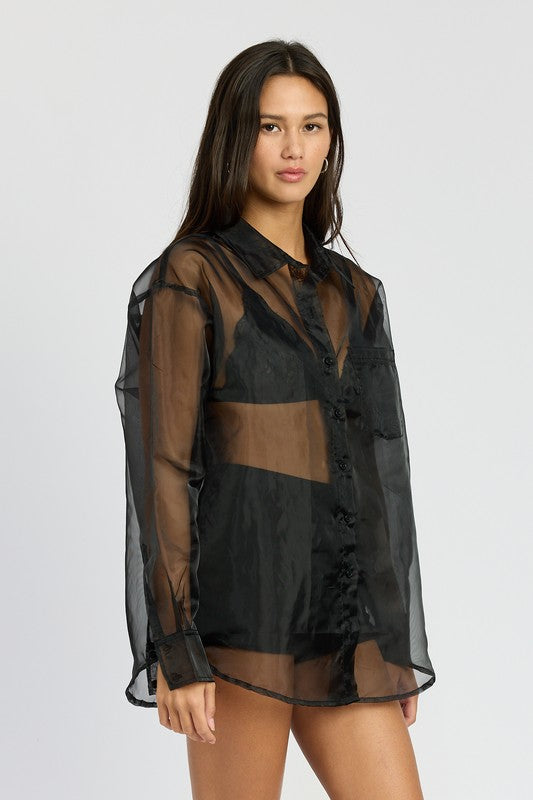 OVERSIZED ORGANZA SHIRT