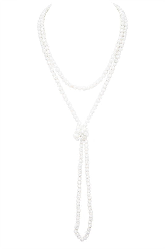 Convertible Hand Knotted Crystal Long Necklace