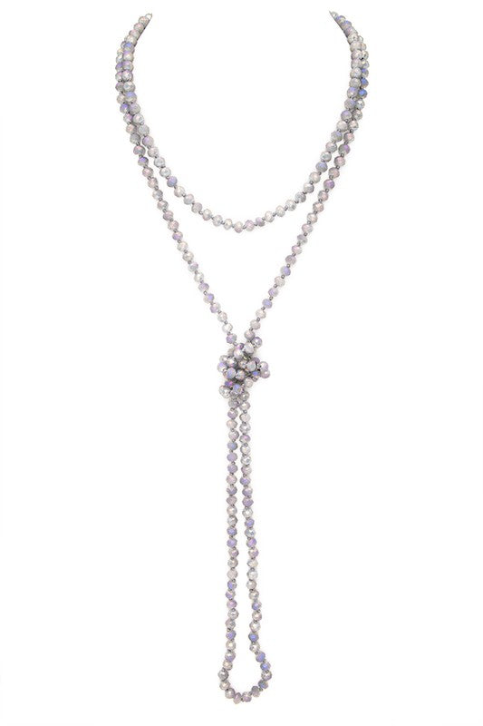 Convertible Hand Knotted Crystal Long Necklace