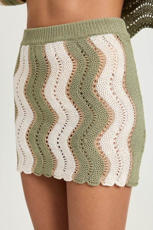 CROCHET MINI SKIRT WITH ELASTIC WAISTBAND