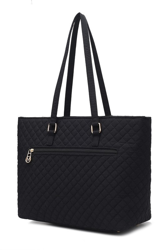 MKF Collection Solid Quilted Cotton Tote Bag