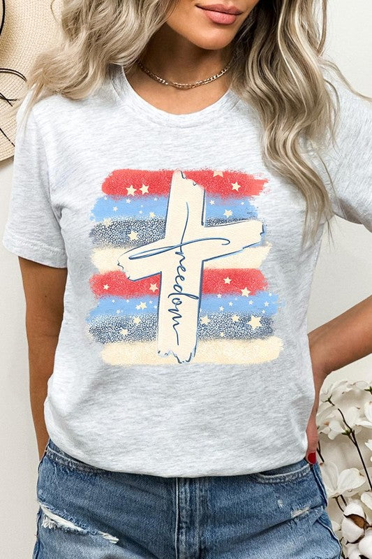 Freedom Cross 4th of July Graphic T Shirts