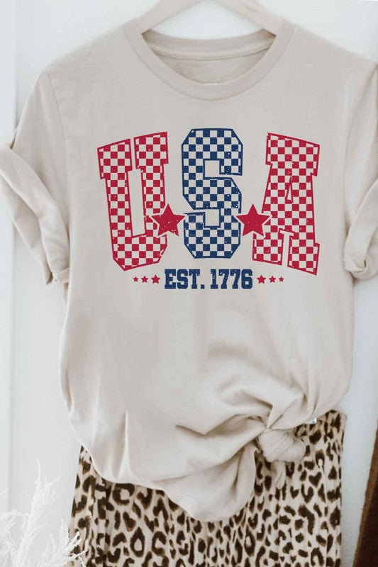 USA CHECKER GRAPHIC TEE