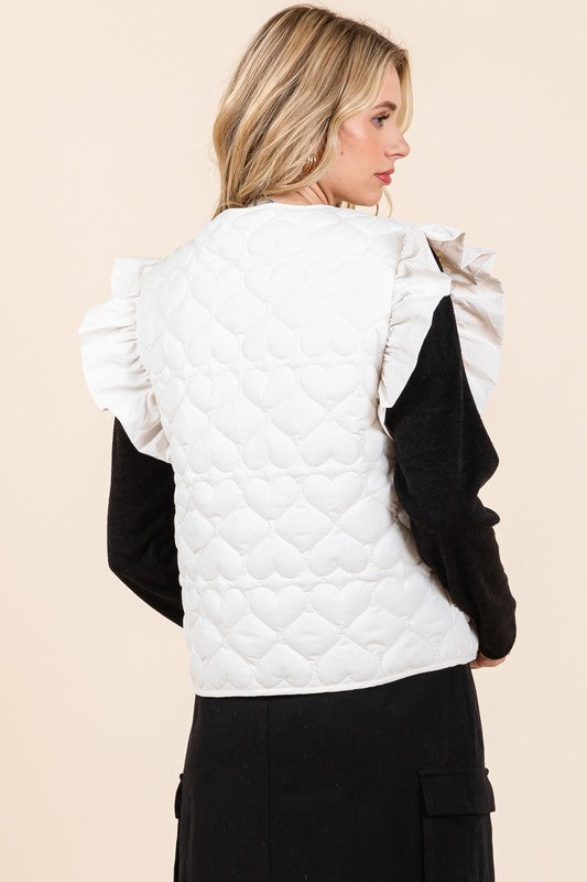 Lightweight Heart Quilted Puffer Vest