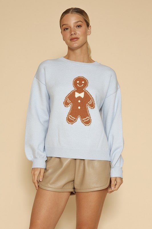 Gingerbread man knit sweater