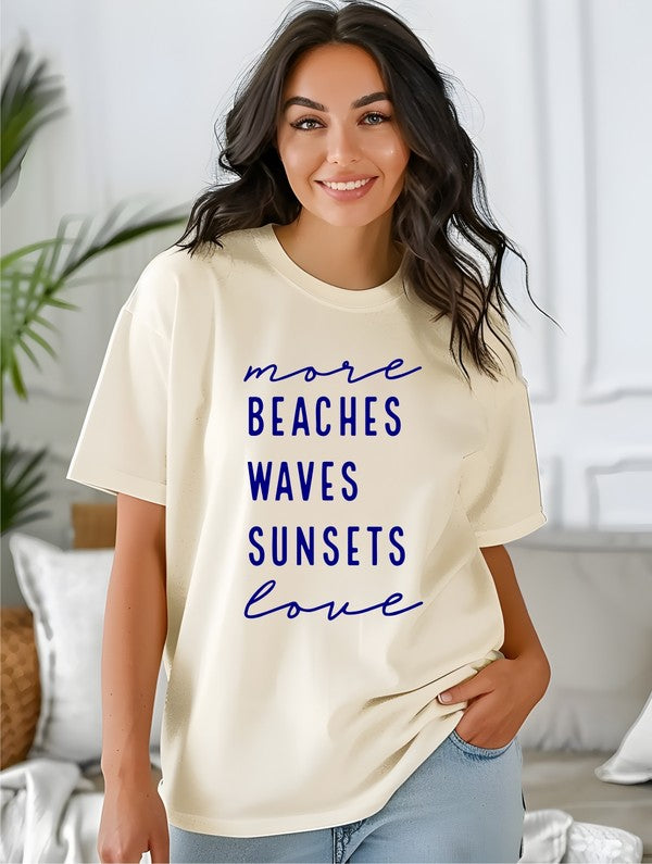 More Beaches Waves Sunsets Love Softstyle Tee