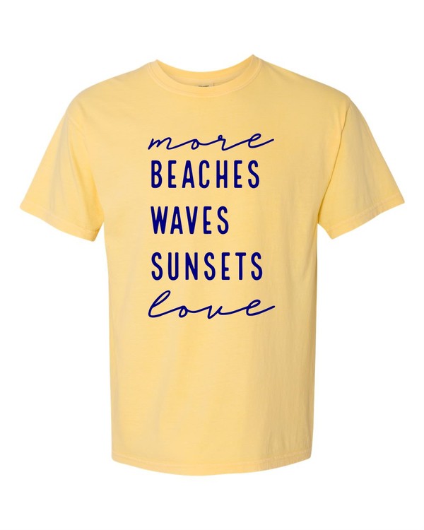 More Beaches Waves Sunsets Love Softstyle Tee