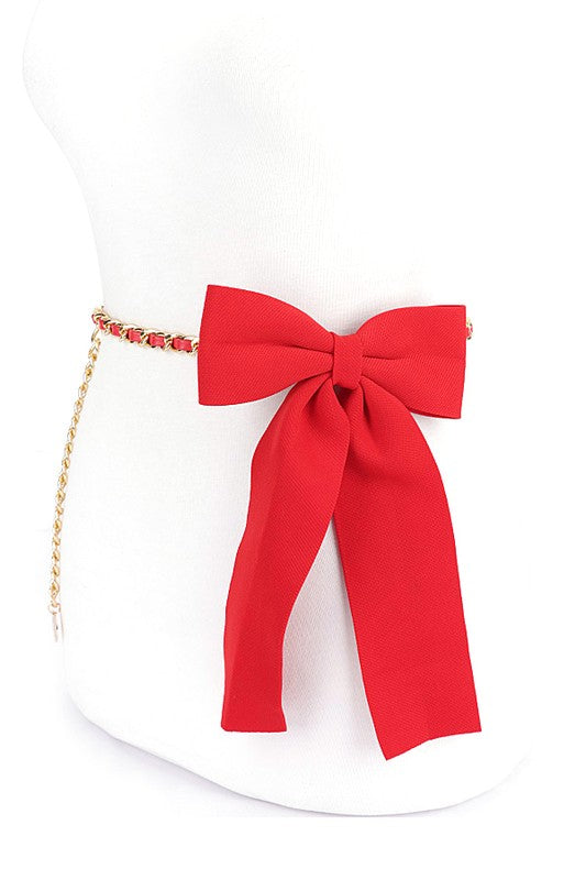 Large Bow Tie Fashion Chain Belt | Modern Boutique Fashion