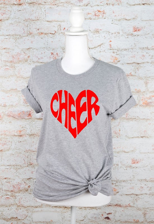 Red Cheer Heart Softstyle Tee