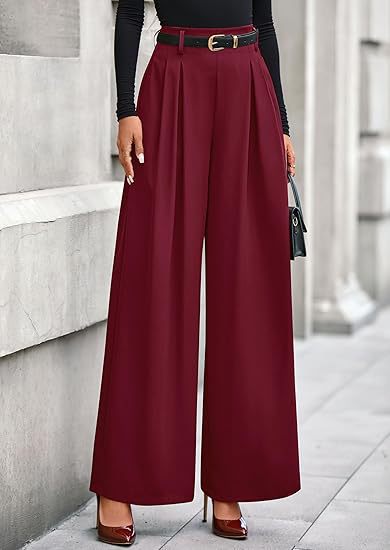 Women's Pleated Cropped Pants – Slimming Drape Adjustable Waist