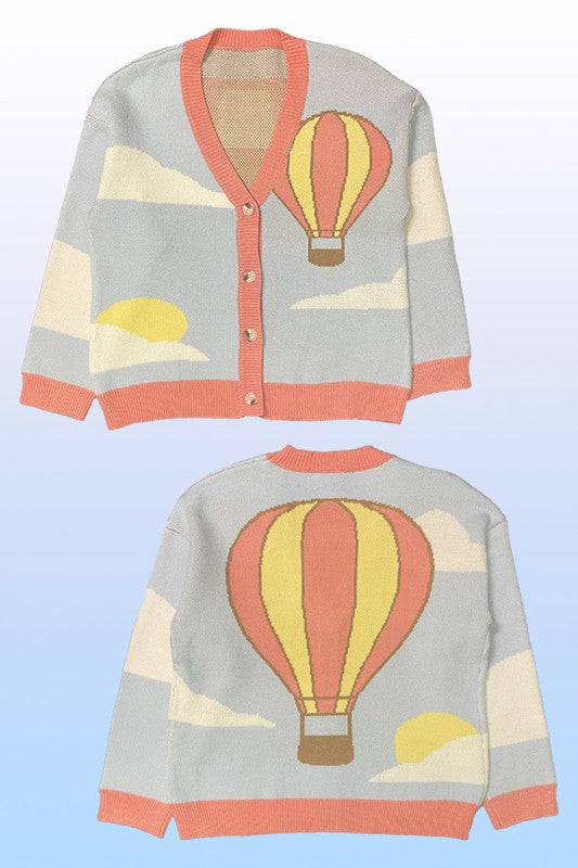 Hot Air Balloon Knit Cardigan | Modern Boutique Fashion