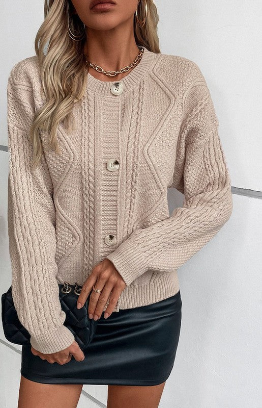Cable Knit Cardigan | Modern Boutique Fashion
