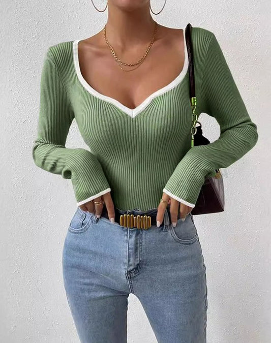 Ribbed long sleeve top