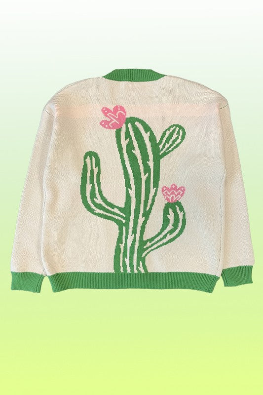 Cactus flower cardigan