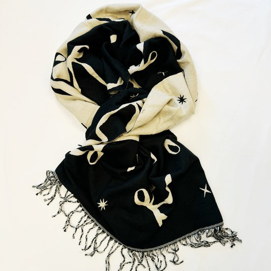 Ballerina Bow Fringed Scarf