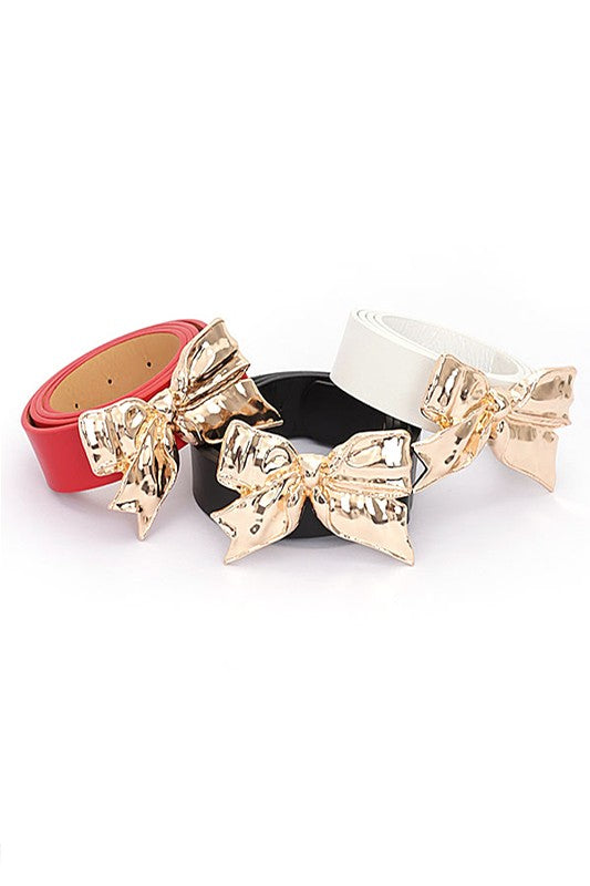 Gold Bow Buckle Fashion Belt | Modern Boutique Fashion