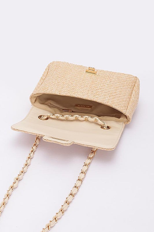 Straw Textured Shoulder Bag