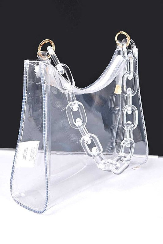 Acrylic Shoulder Chain Cleared Transparent Stadium Bag