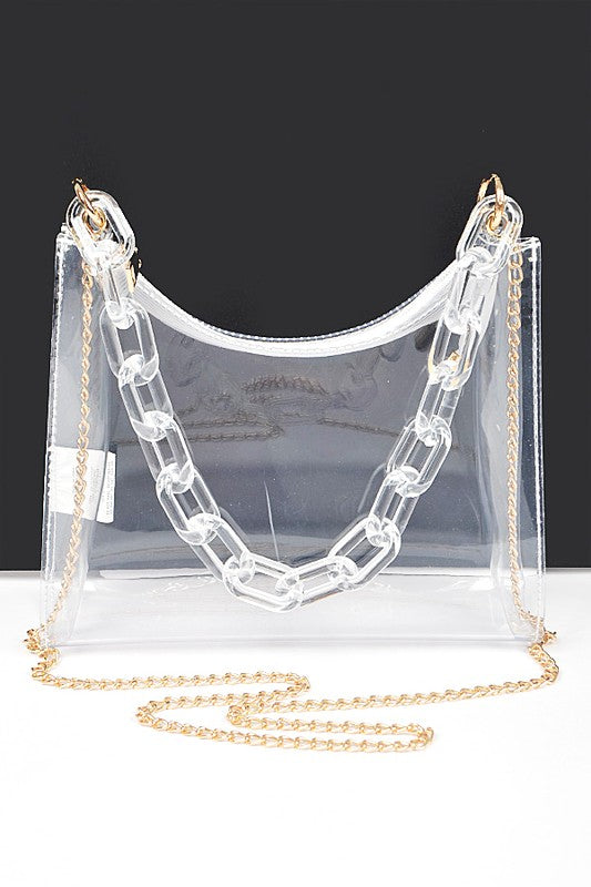 Acrylic Shoulder Chain Cleared Transparent Stadium Bag