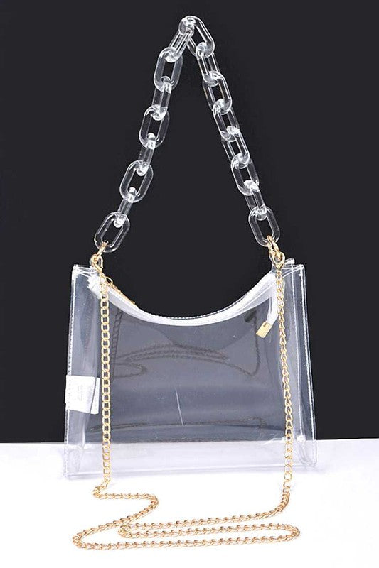 Acrylic Shoulder Chain Cleared Transparent Stadium Bag