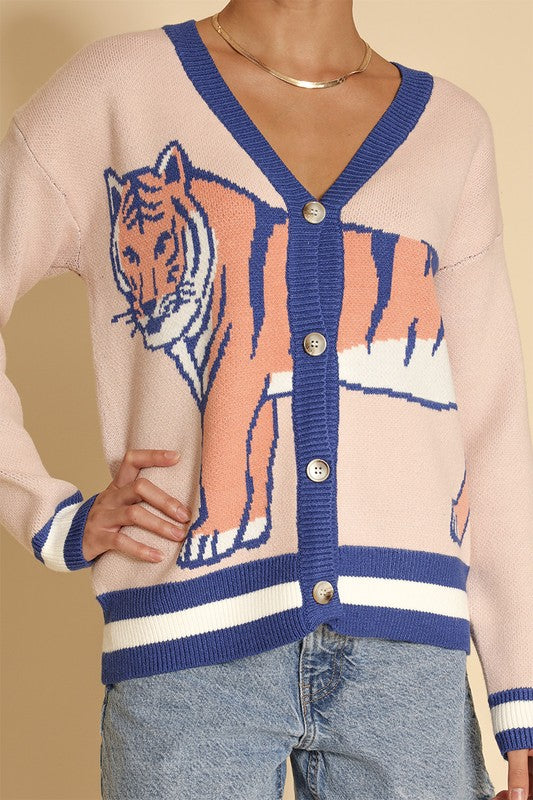 Tiger knit cardigan