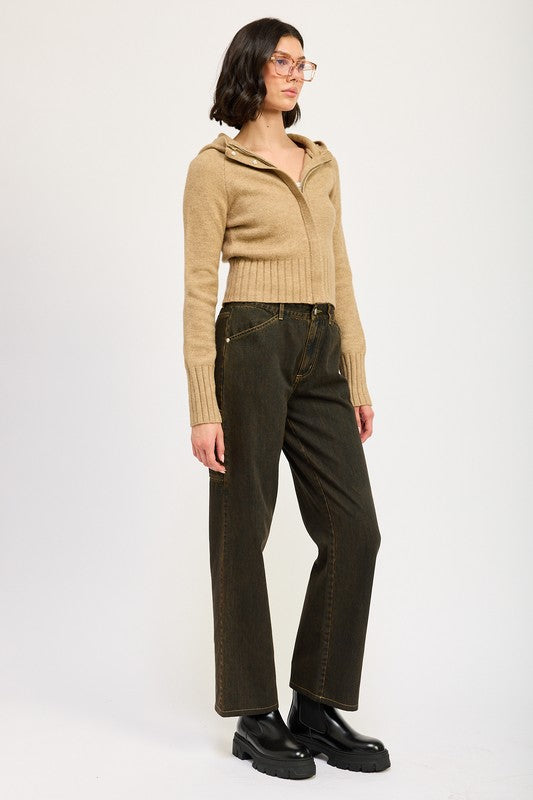 Cropped Hoodie Zip Up | Modern Boutique Fashion