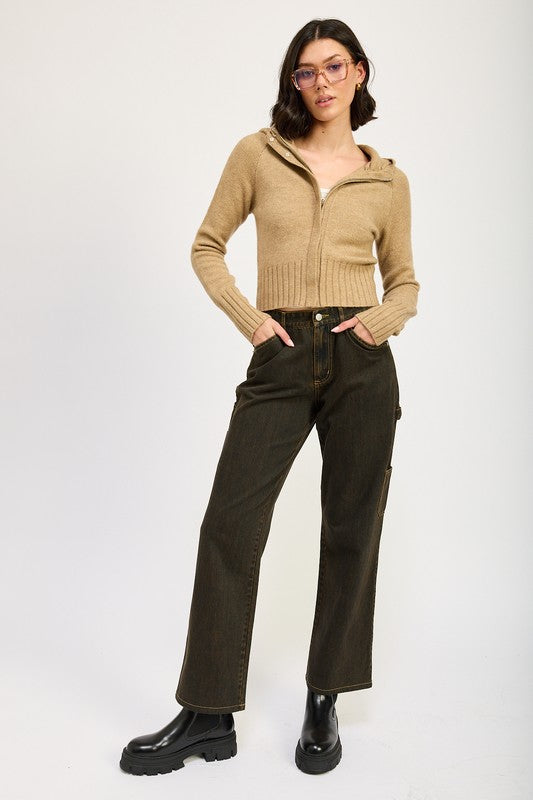 Cropped Hoodie Zip Up | Modern Boutique Fashion