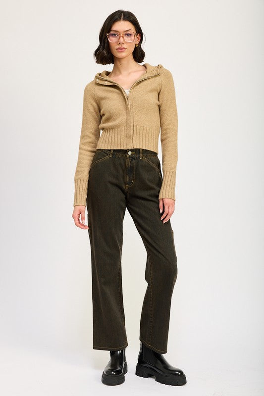 Cropped Hoodie Zip Up | Modern Boutique Fashion