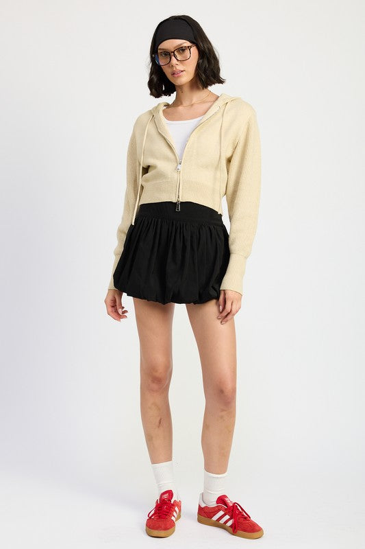 Cropped Hoodie Zip Up | Modern Boutique Fashion