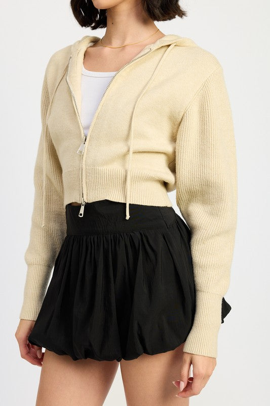 Cropped Hoodie Zip Up | Modern Boutique Fashion