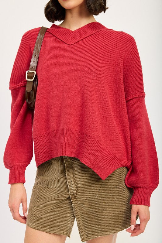 OVERSIZED V NECK SWEATER