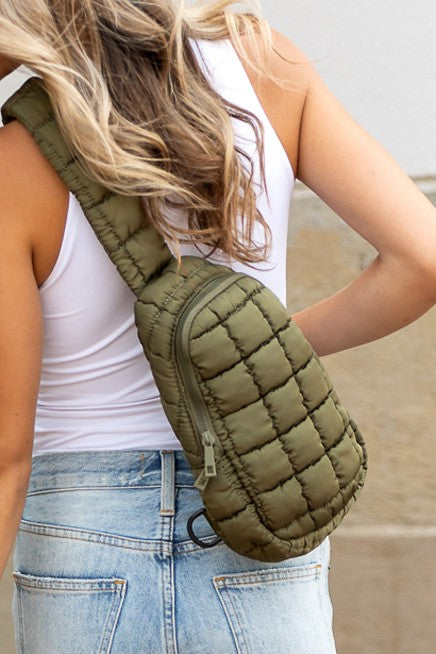 Skyler Quilted Puffer Sling | Modern Boutique Fashion