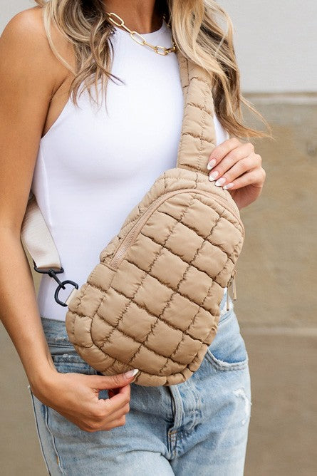 Skyler Quilted Puffer Sling | Modern Boutique Fashion