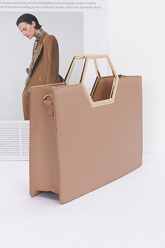 Top Handle Structured Tote Bag