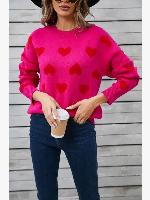 All Over Heart Sweater | Modern Boutique Fashion