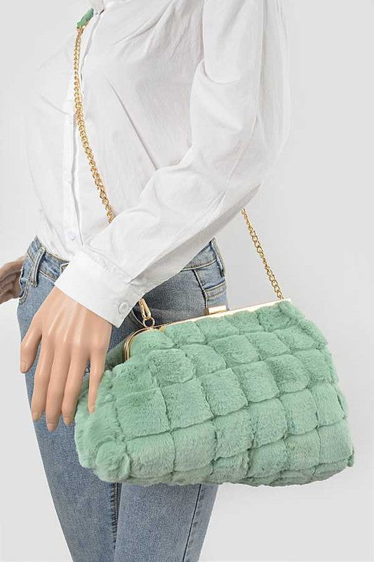 Quilted Faux Fur Iconic Swing Bag | Modern Boutique Fashion