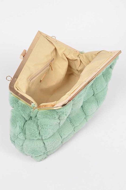 Quilted Faux Fur Iconic Swing Bag | Modern Boutique Fashion