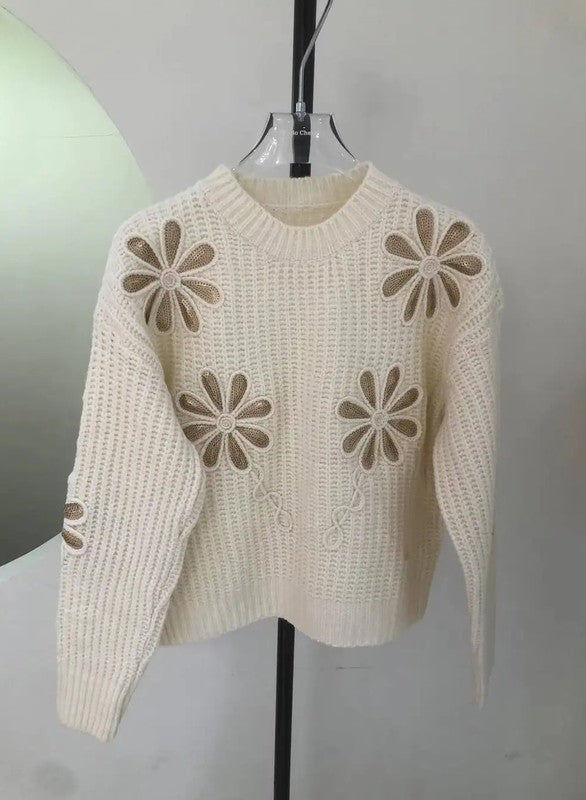 Flower Knit Sweater | Modern Boutique Fashion